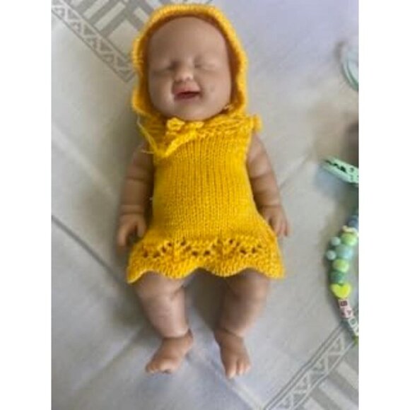 🆕8 Inch Mini Reborn Silicone Baby Doll Smile Face Infant Realistic Girl Doll - Picture 6 of 15